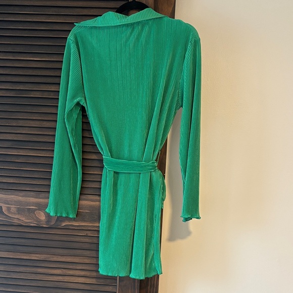 Green Ribbed Women's Sleepwear Robe - Picture 3 of 3